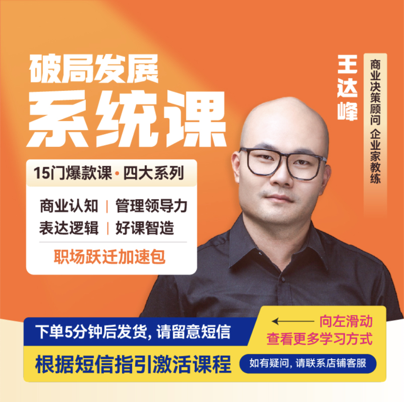 王达峰《破局发展系统课》视频课