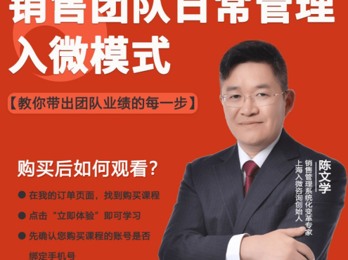 陈文学-销售团队日常管理入微模式