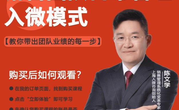 陈文学-销售团队日常管理入微模式