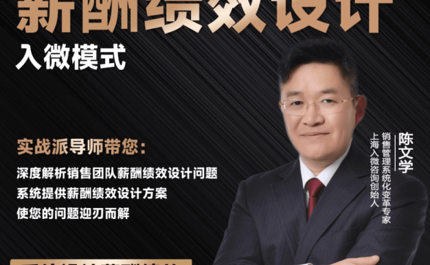 陈文学-销售团队薪酬绩效设计入微模式